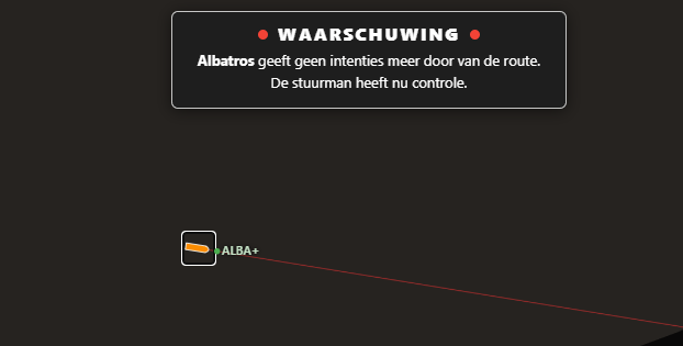 Alarm bij afwijking van trackline.